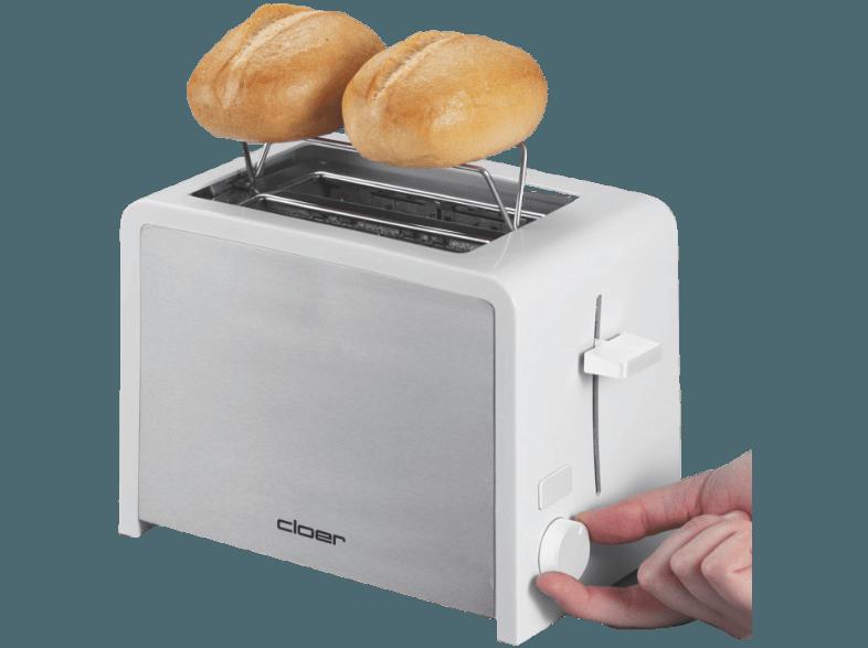 CLOER 3211 Toaster Weiß/Silber (825 Watt, Schlitze: 2)