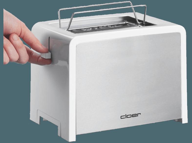 CLOER 3211 Toaster Weiß/Silber (825 Watt, Schlitze: 2)