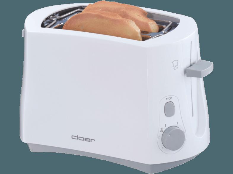 CLOER 331 Toaster Weiß (825 Watt, Schlitze: 2), CLOER, 331, Toaster, Weiß, 825, Watt, Schlitze:, 2,