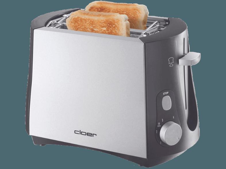 CLOER 3410 Toaster Schwarz (825 Watt, Schlitze: 2)