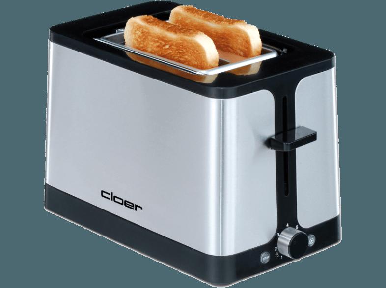 CLOER 3609 Scheiben-Toaster Edelstahl/Schwarz (900 Watt, Schlitze: 2), CLOER, 3609, Scheiben-Toaster, Edelstahl/Schwarz, 900, Watt, Schlitze:, 2,