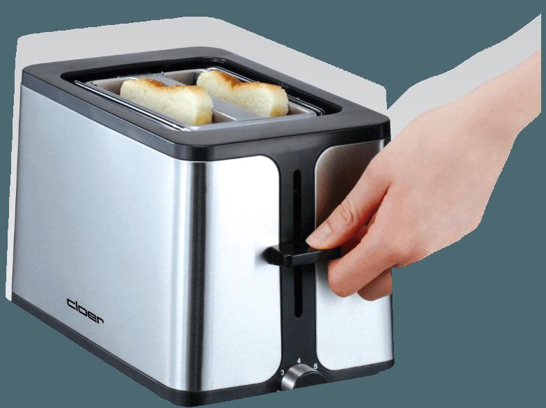 CLOER 3609 Scheiben-Toaster Edelstahl/Schwarz (900 Watt, Schlitze: 2), CLOER, 3609, Scheiben-Toaster, Edelstahl/Schwarz, 900, Watt, Schlitze:, 2,