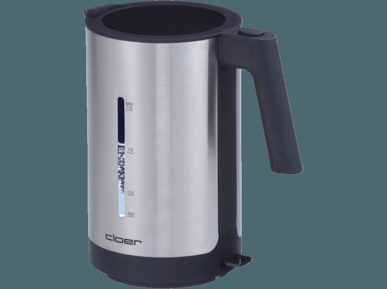 CLOER 4609 Wasserkocher Edelstahl/Schwarz (2200 Watt, 1.5 Liter/Jahr)