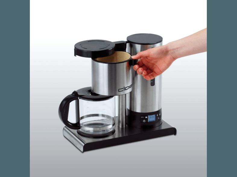CLOER 5609 Filterkaffee-Automat Edelstahl matt/Schwarz (Glaskanne, Temperaturstabilisierung für Kaffee wie von Hand gebrüht)