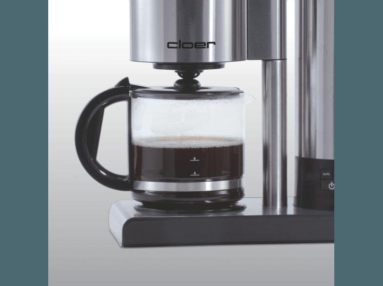 CLOER 5609 Filterkaffee-Automat Edelstahl matt/Schwarz (Glaskanne, Temperaturstabilisierung für Kaffee wie von Hand gebrüht), CLOER, 5609, Filterkaffee-Automat, Edelstahl, matt/Schwarz, Glaskanne, Temperaturstabilisierung, Kaffee, wie, Hand, gebrüht,