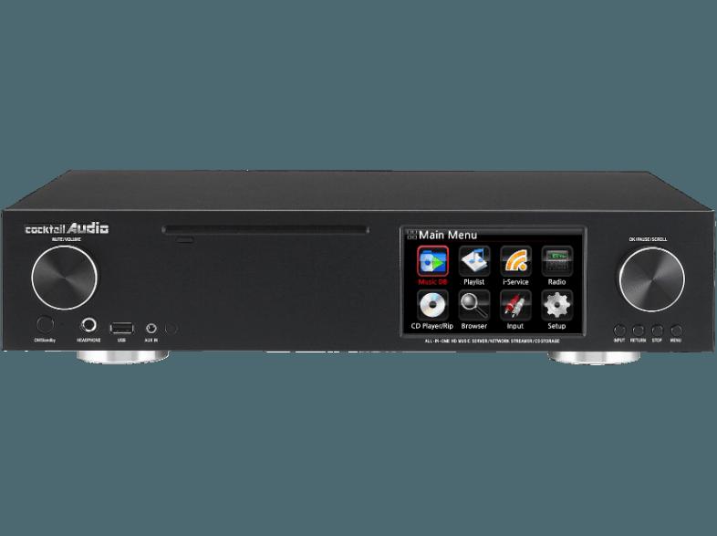 COCKTAIL AUDIO X30-N2000-B - AudioServer, Ripper und Player (App-steuerbar, Ja, über USB Adapter, Schwarz)