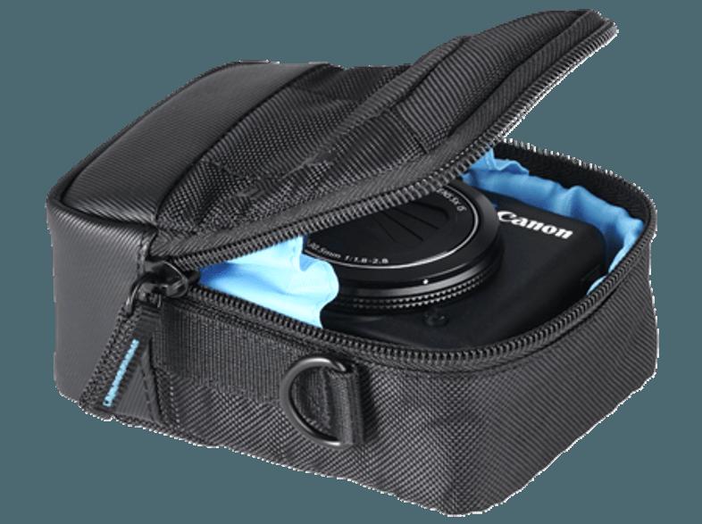 CULLMANN 96930 Berlin Compact 300 Tasche für Kompaktkamera, Camcorder (Farbe: Schwarz/Türkisblau)