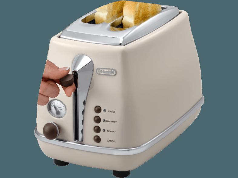 DELONGHI CTOV 2103 Toaster Creme (900 Watt, Schlitze: 2)