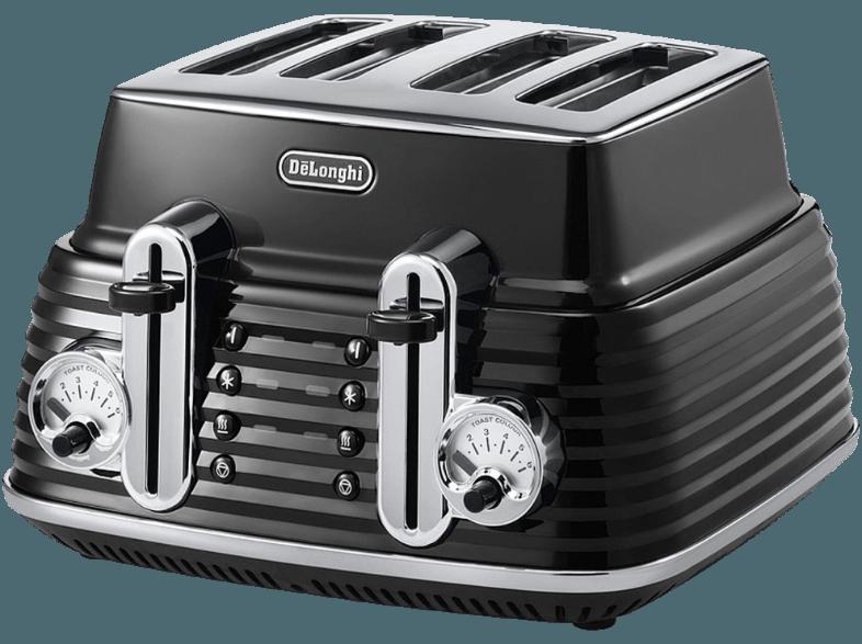 DELONGHI CTZ 4003 Scultura Toaster Schwarz (1.8 kW, Schlitze: 4)