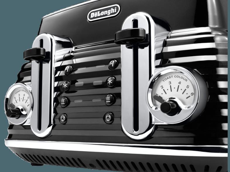 DELONGHI CTZ 4003 Scultura Toaster Schwarz (1.8 kW, Schlitze: 4), DELONGHI, CTZ, 4003, Scultura, Toaster, Schwarz, 1.8, kW, Schlitze:, 4,