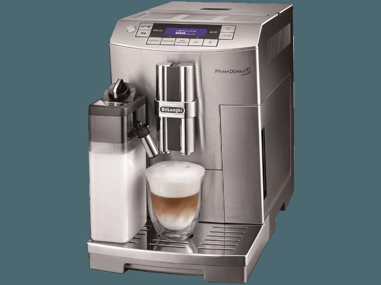 DELONGHI ECAM 28.466 PrimaDonna Espresso-/Kaffeevollautomat (Kegelmahlwerk, 1.8 Liter, Silber)