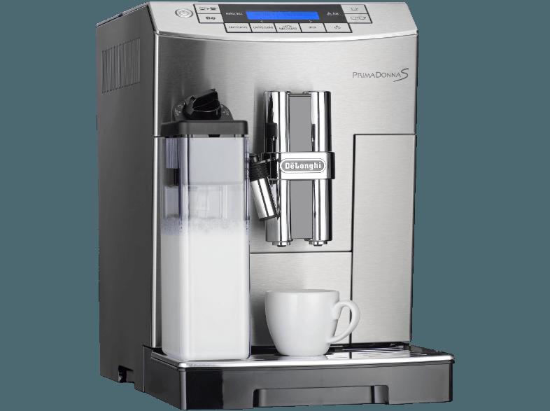 DELONGHI ECAM 28.466 PrimaDonna Espresso-/Kaffeevollautomat (Kegelmahlwerk, 1.8 Liter, Silber), DELONGHI, ECAM, 28.466, PrimaDonna, Espresso-/Kaffeevollautomat, Kegelmahlwerk, 1.8, Liter, Silber,