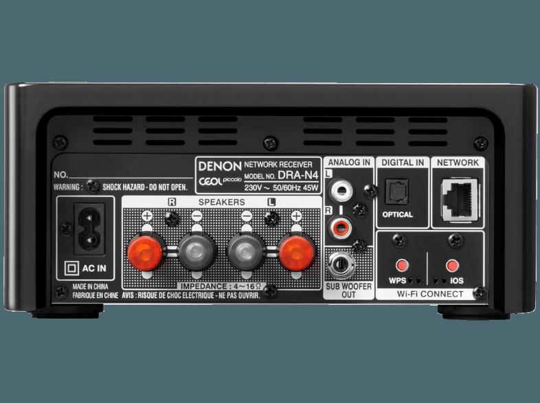DENON Ceol Piccolo N4 BKE - Netzwerk-Kompaktanlage (App-steuerbar, W-LAN Schnittstelle, Schwarz hochglanz)