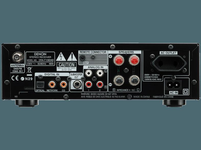 DENON DRA-F109DAB Stereo Receiver (2 Kanäle, 65 Watt pro Kanal, Schwarz)