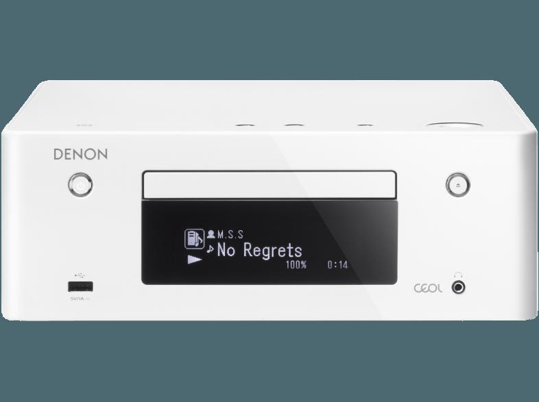 DENON RCD-N9 Netzwerk Receiver (iPod Steuerung, USB-Speicher, iDevices, CD, Netzwerkquellen, Bluetooth, Weiß hochglanz)