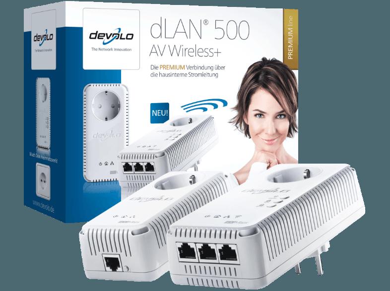 DEVOLO 1825 dLAN® 500 AV Wireless  Powerline Starter Kit HomePlug Modem mit integriertem Access Point, DEVOLO, 1825, dLAN®, 500, AV, Wireless, Powerline, Starter, Kit, HomePlug, Modem, integriertem, Access, Point