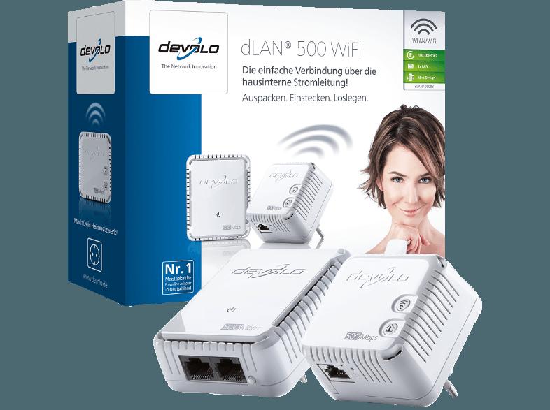 DEVOLO 9083 dLAN® 500 WiFi Starter Kit Powerline HomePlug-Modem mit integriertem Access-Point