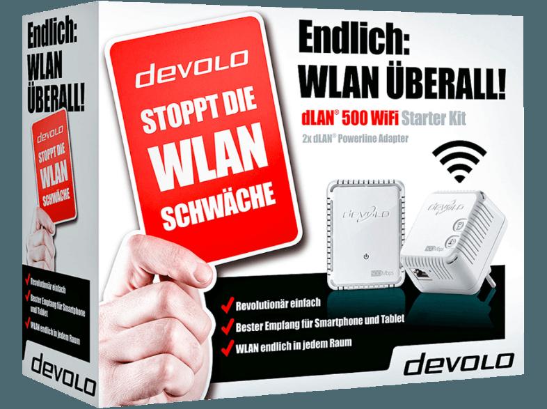 DEVOLO 9083 dLAN® 500 WiFi Starter Kit Powerline HomePlug-Modem mit integriertem Access-Point, DEVOLO, 9083, dLAN®, 500, WiFi, Starter, Kit, Powerline, HomePlug-Modem, integriertem, Access-Point