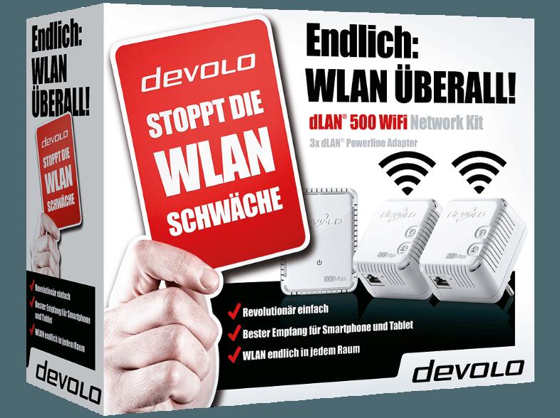 DEVOLO 9090 dLAN® 500 WIFI Network Kit HomePlug-Modem mit integriertem Access-Point