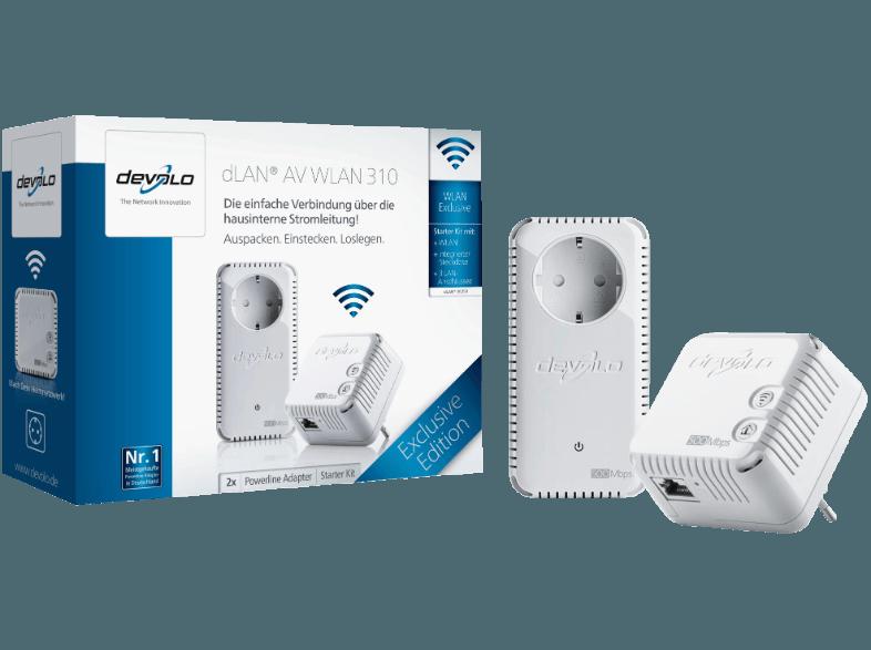 DEVOLO 9258 dLAN® AV WLAN 310 HomePlug-Modem mit integriertem Access-Point