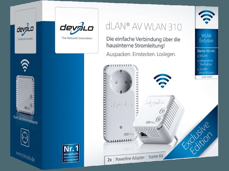 DEVOLO 9258 dLAN® AV WLAN 310 HomePlug-Modem mit integriertem Access-Point, DEVOLO, 9258, dLAN®, AV, WLAN, 310, HomePlug-Modem, integriertem, Access-Point