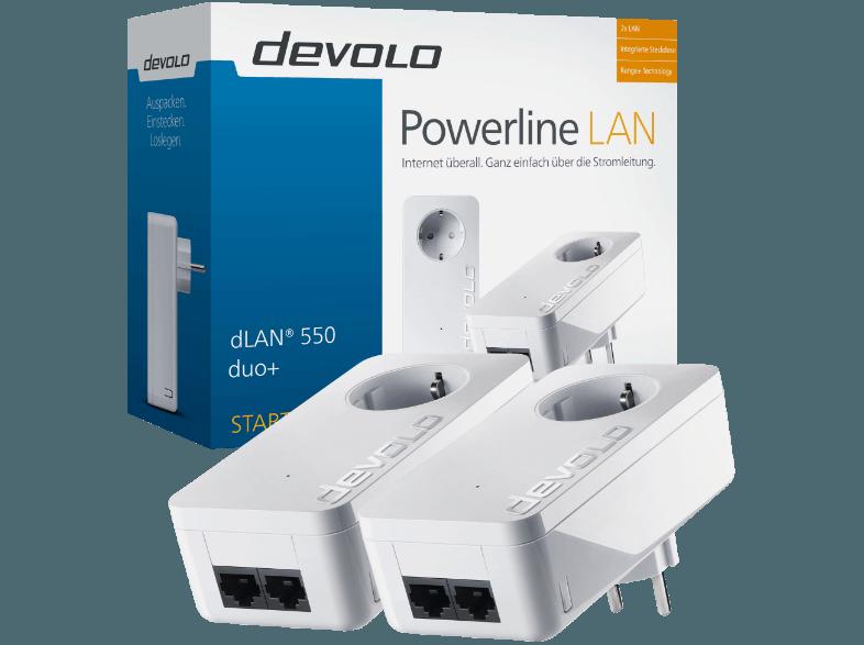DEVOLO 9297 dLAN® 550 duo  Powerline Starter Kit Netzwerkadapter, DEVOLO, 9297, dLAN®, 550, duo, Powerline, Starter, Kit, Netzwerkadapter