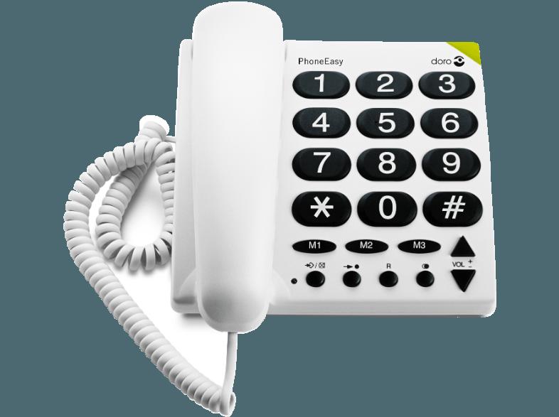Telefono Fisso Doro PhoneEasy 311c Per Anziani – Tasti Grandi, 3 Tasti Rapida, Suono Potente E Compatibile Con Apparecchi Acustici