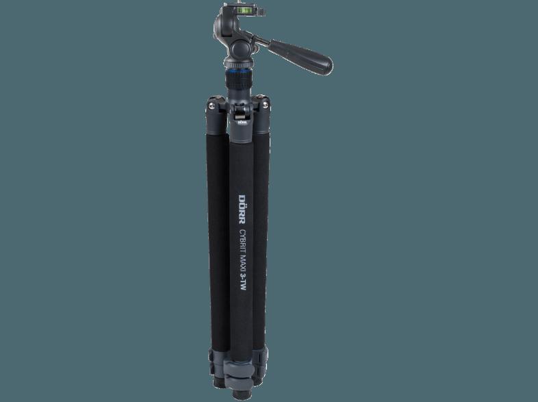 DÖRR 380330 Cybrit MAXI 3-TW Dreibein Stativ, Stahlgrau, (Ausziehbar bis 1620 mm)
