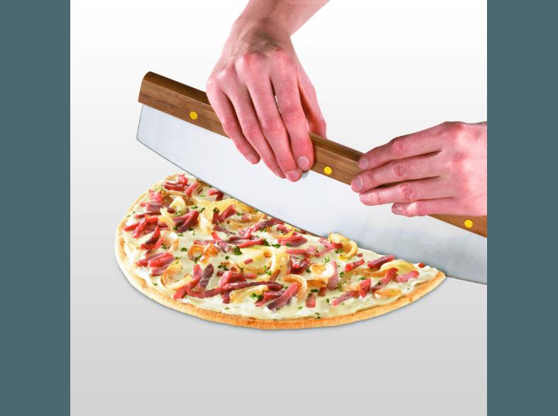 DR. OETKER 2468 Pizzastein mit Wiegemesser