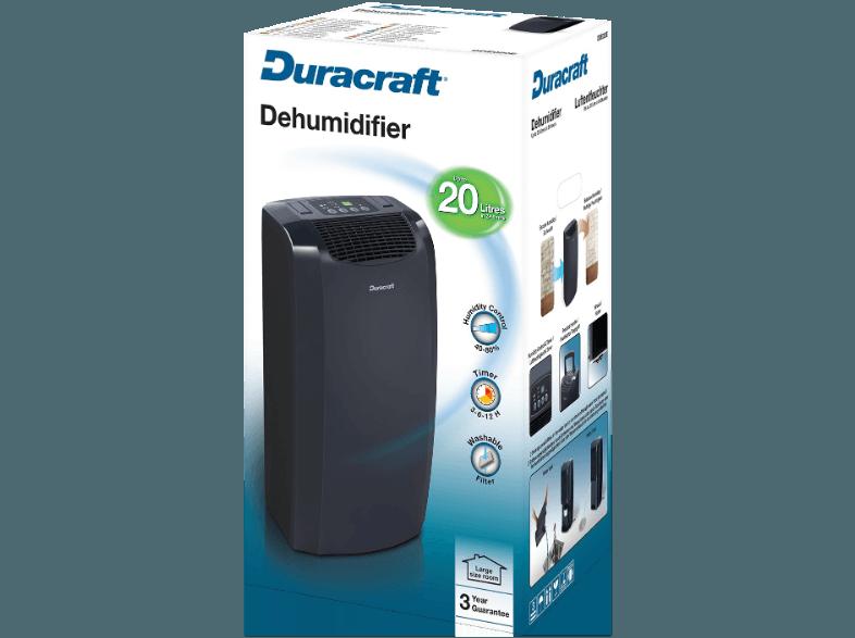 DURACRAFT DDE 020 E2 Luftentfeuchter Dunkelgrau (340 Watt, Entfeuchterleistung: 20 Liter/Tag, Raumgröße: bis zu 75 m²)