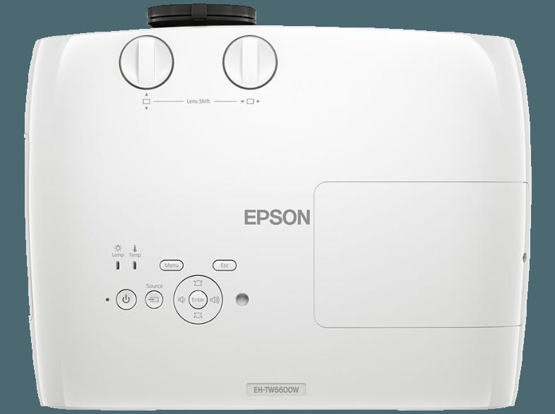 EPSON EH-TW6600W Beamer (Full-HD, 3D, 2.500 Lumen, 3LCD-Technologie, RGB-Flüssigkristallverschluss)