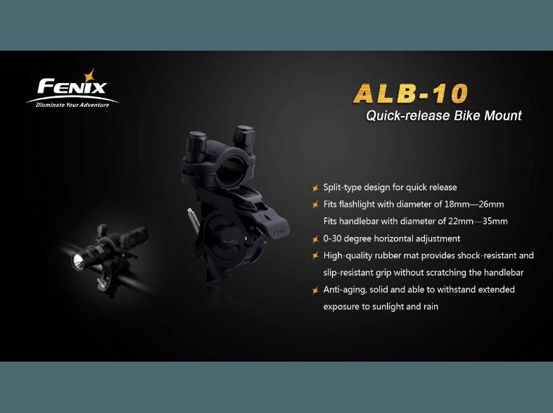 FENIX ALB-10 Fenix Fahrradhalterung ALB-10 für Taschenlampen, FENIX, ALB-10, Fenix, Fahrradhalterung, ALB-10, Taschenlampen