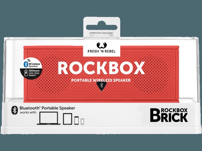 FRESH N REBEL Rockbox Brick Bluetooth Lautsprecher Coral, FRESH, N, REBEL, Rockbox, Brick, Bluetooth, Lautsprecher, Coral