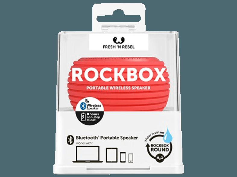 FRESH N REBEL Rockbox Round H20 Bluetooth Lautsprecher Coral