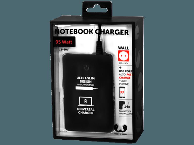 FRESH N REBEL Slim Line Notebook Charger 95Watt Universalladegerät, FRESH, N, REBEL, Slim, Line, Notebook, Charger, 95Watt, Universalladegerät