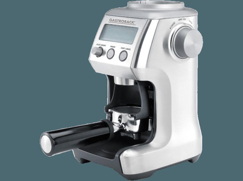 GASTROBACK 42639 Advanced Pro Kaffeemühle Silber (165 Watt, Edelstahl-Kegelmahlwerk)