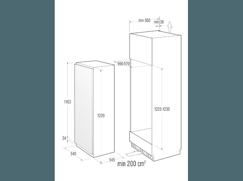 GORENJE RBI4122AW Kühlschrank (173 kWh/Jahr, A  , 1225 mm hoch, Weiß), GORENJE, RBI4122AW, Kühlschrank, 173, kWh/Jahr, A, , 1225, mm, hoch, Weiß,