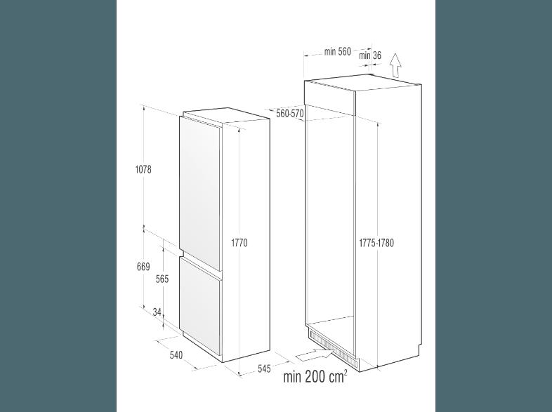 GORENJE RKI4182EW Kühlgefrierkombination (230 kWh/Jahr, A  , 1780 mm hoch, Weiß), GORENJE, RKI4182EW, Kühlgefrierkombination, 230, kWh/Jahr, A, , 1780, mm, hoch, Weiß,