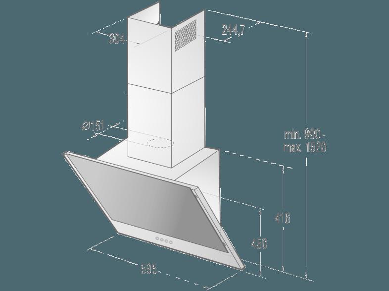 GORENJE WHI621E1XGB Dunstabzugshaube (373 mm tief)