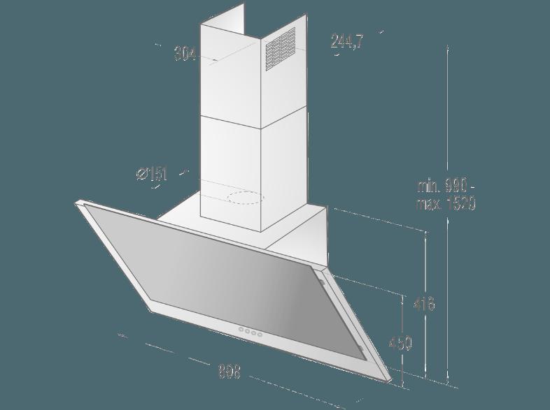 GORENJE WHI921E1XGB Dunstabzugshaube (371 mm tief)