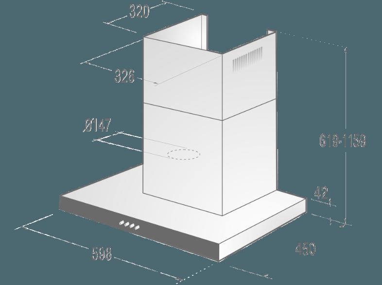 GORENJE WHT621E3XBG Dunstabzugshaube (450 mm tief)