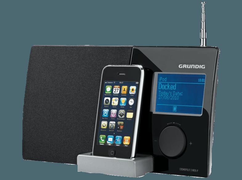 GRUNDIG Cosmopolit 3F  WEB IP Internetradio (Internet, UKW, UKW, DAB, DAB , Schwarz)