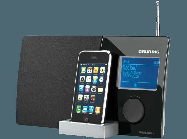 GRUNDIG Cosmopolit 3F  WEB IP Internetradio (Internet, UKW, UKW, DAB, DAB , Schwarz)