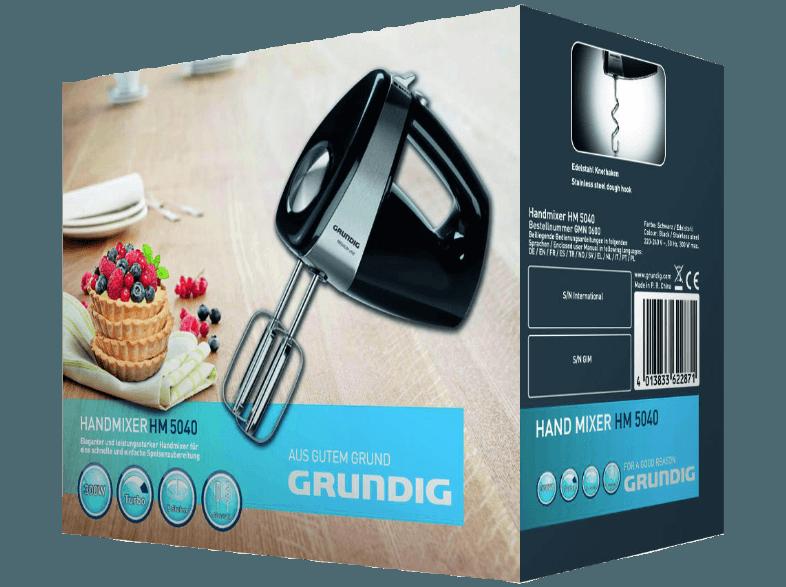 GRUNDIG HM 5040 Handmixer 300 Watt Schwarz, GRUNDIG, HM, 5040, Handmixer, 300, Watt, Schwarz