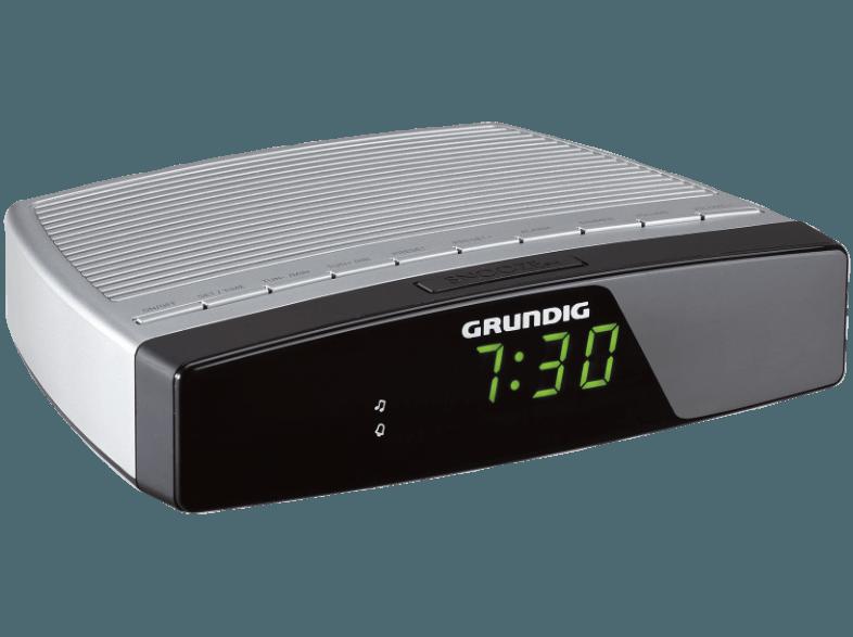 GRUNDIG Sonoclock 600 Uhrenradio (PLL Tuner, UKW, Silber/Schwarz)