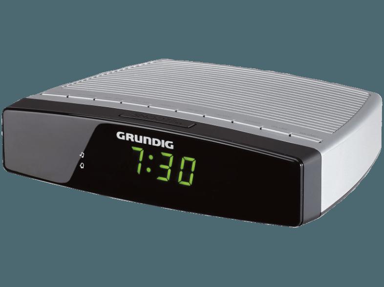 GRUNDIG Sonoclock 600 Uhrenradio (PLL Tuner, UKW, Silber/Schwarz)