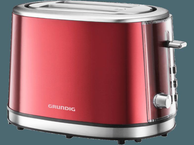 GRUNDIG TA 6330 Toaster Metallic/Rot/Edelstahl (850 Watt, Schlitze: 2)