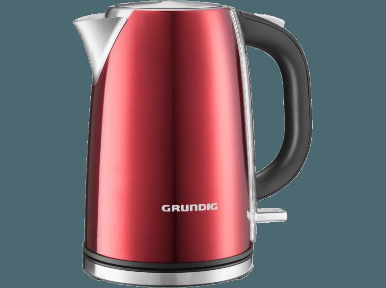 GRUNDIG WK 6330 Wasserkocher Metallic/Rot/Edelstahl (3000 Watt, 1.7 Liter)