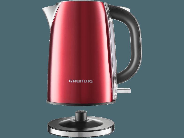 GRUNDIG WK 6330 Wasserkocher Metallic/Rot/Edelstahl (3000 Watt, 1.7 Liter)