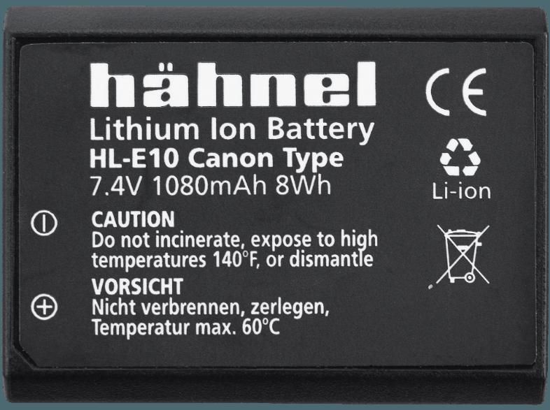 HÄHNEL HL-E10 für Canon LP-E10 Akku für Canon (Li-Ion, 7.4 Volt, 1080 mAh), HÄHNEL, HL-E10, Canon, LP-E10, Akku, Canon, Li-Ion, 7.4, Volt, 1080, mAh,